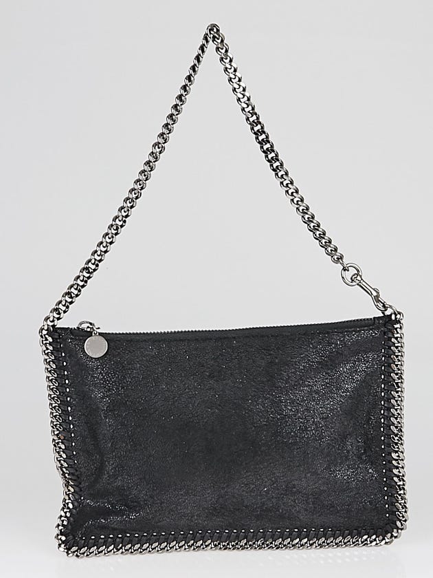 Stella McCartney Black Shaggy Dear Faux-Leather Falabella Purse Bag