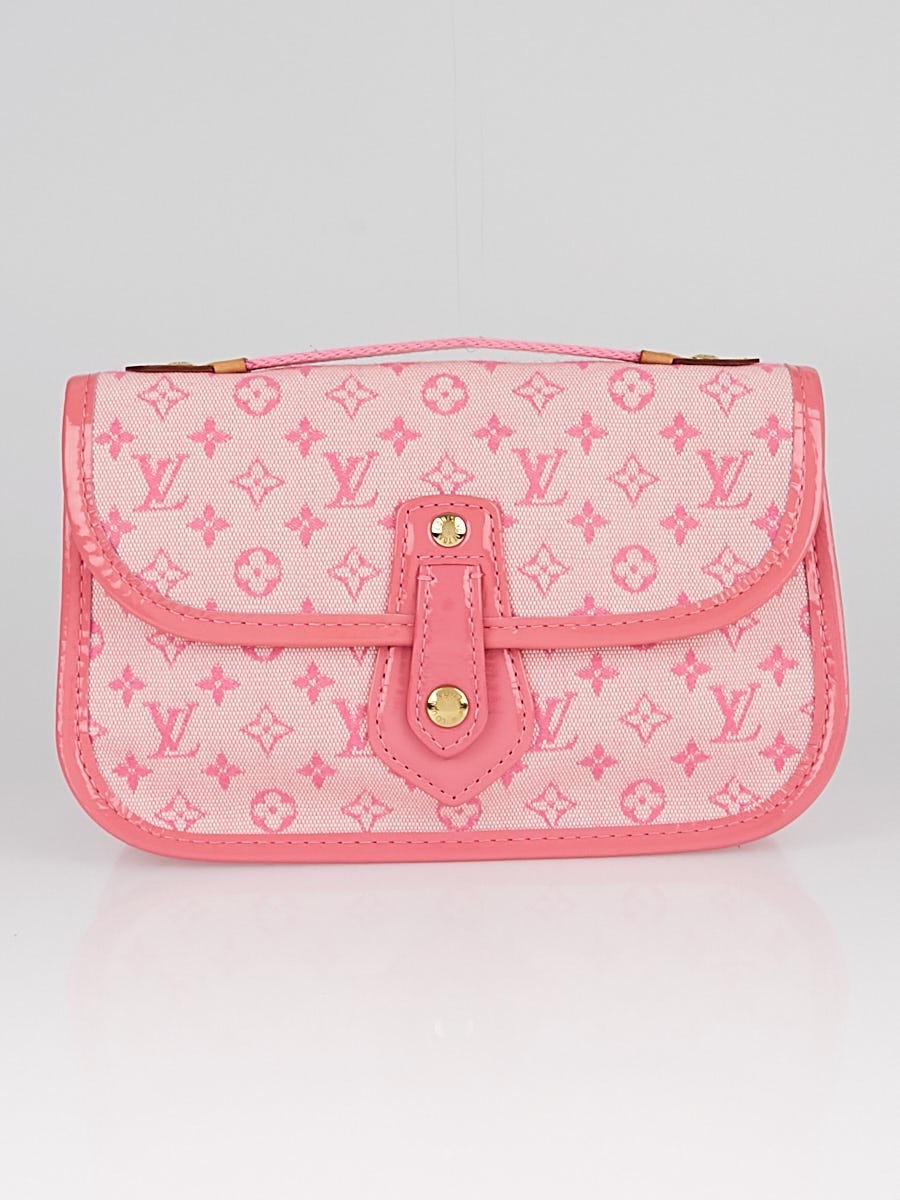 Louis Vuitton Monogram Mini Lin Mary Kate Pink Red Leather Cotton