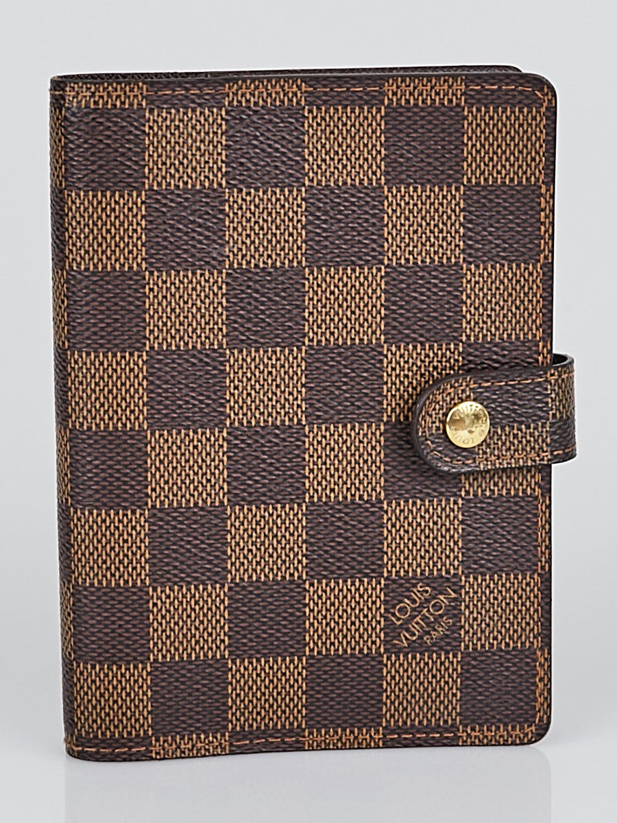 Louis Vuitton Agenda Cover Small Ring Damier Ebene Brown in Canvas