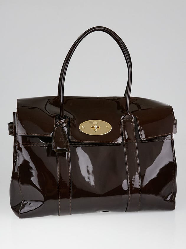 Mulberry Burgundy Patent Leather Bayswater Bag