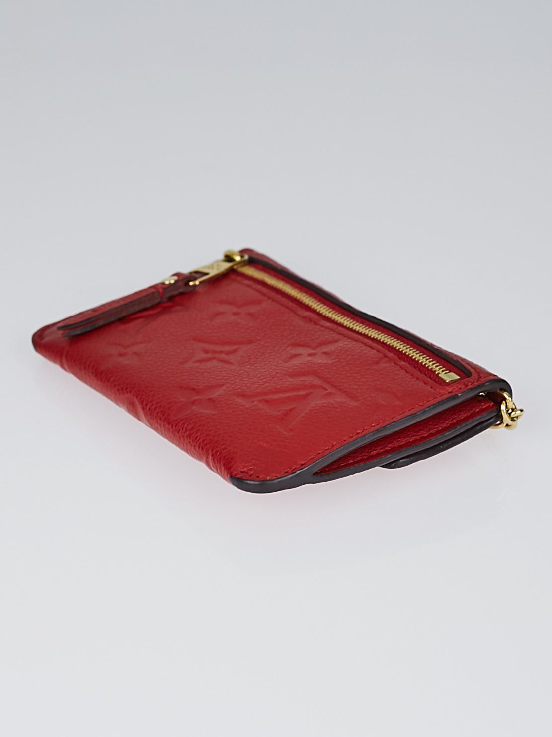 Louis Vuitton Cherry Red Empreinte Key Pouch with Box For Sale at