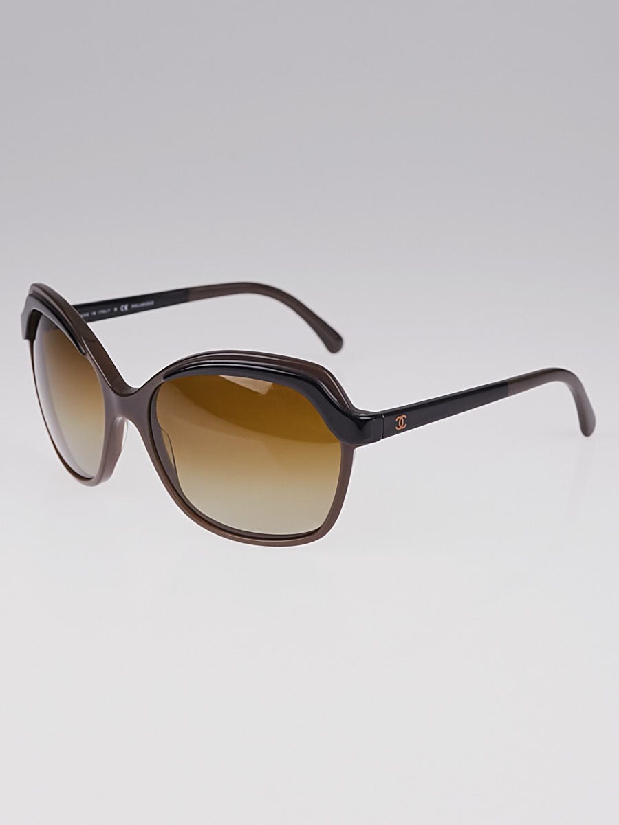 Chanel Brown/Black Gradient Tint Oversized CC Logo  display picture 1