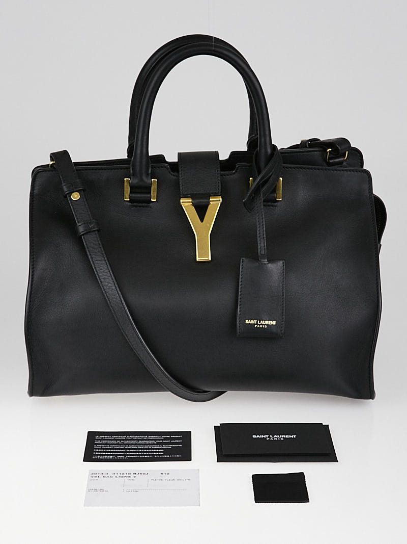 Yves Saint Laurent Black Smooth Calfskin Leather Small Cabas ChYc Bag - Yoogi's  Closet