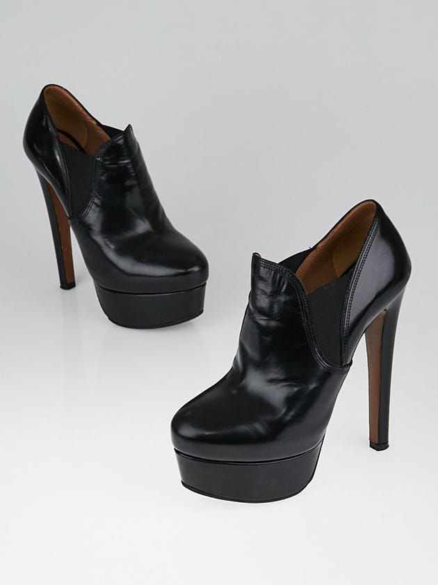 Alaïa Black Leather Platform Booties Size 5/35.5