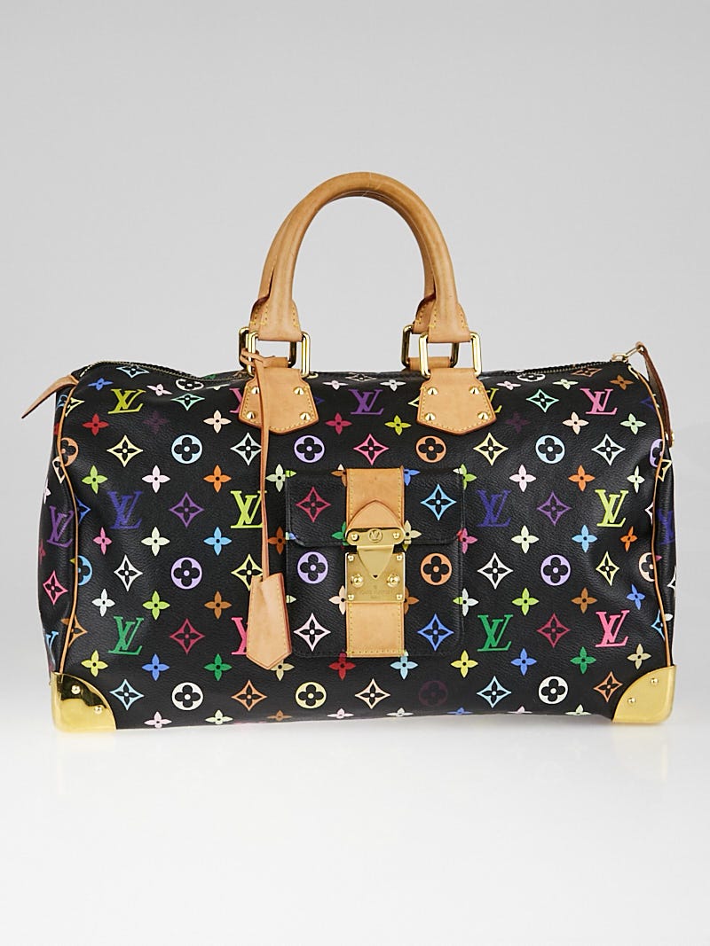 Louis Vuitton Black Monogram Multicolore Keepall 40 Bag - Yoogi's Closet