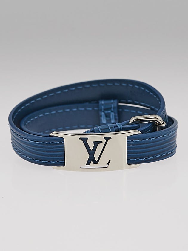  Louis Vuitton Cyan Epi Leather Sign It Bracelet