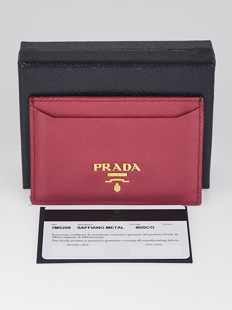 PRADA Saffiano Metal Card Case Ibisco 38919