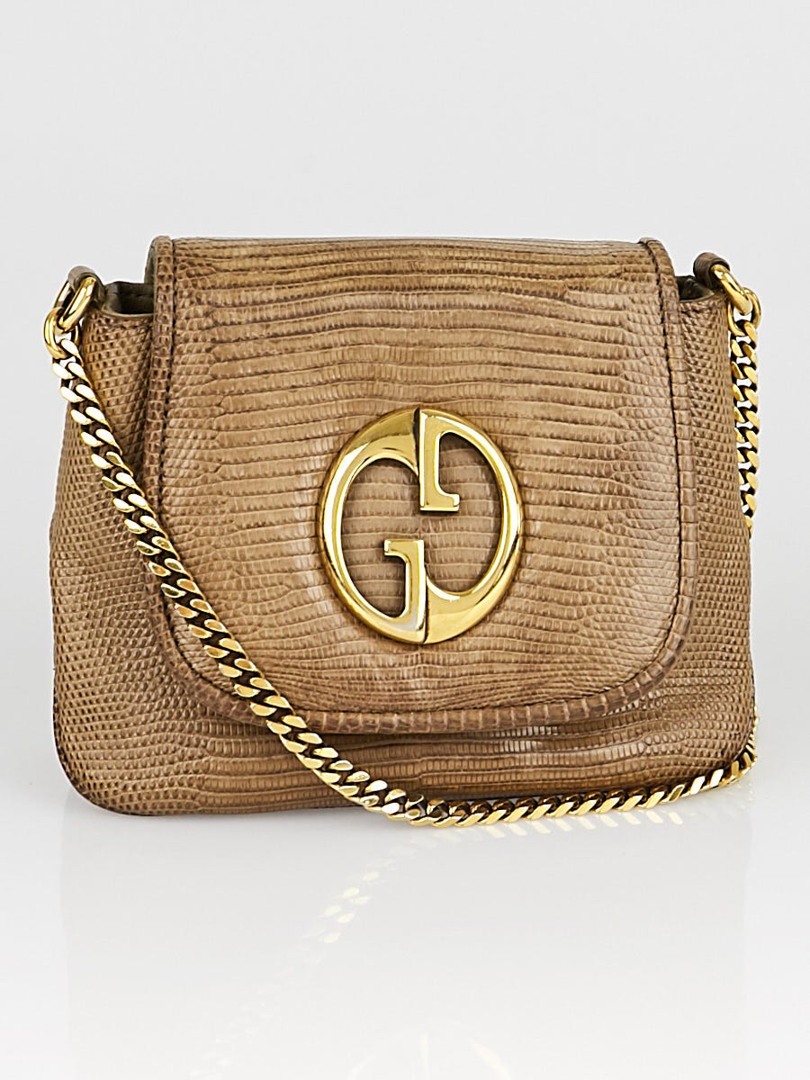 GUCCI様 Gucci Brown Python 1973 Small Chain Flap Bag | Yoogi's Closet