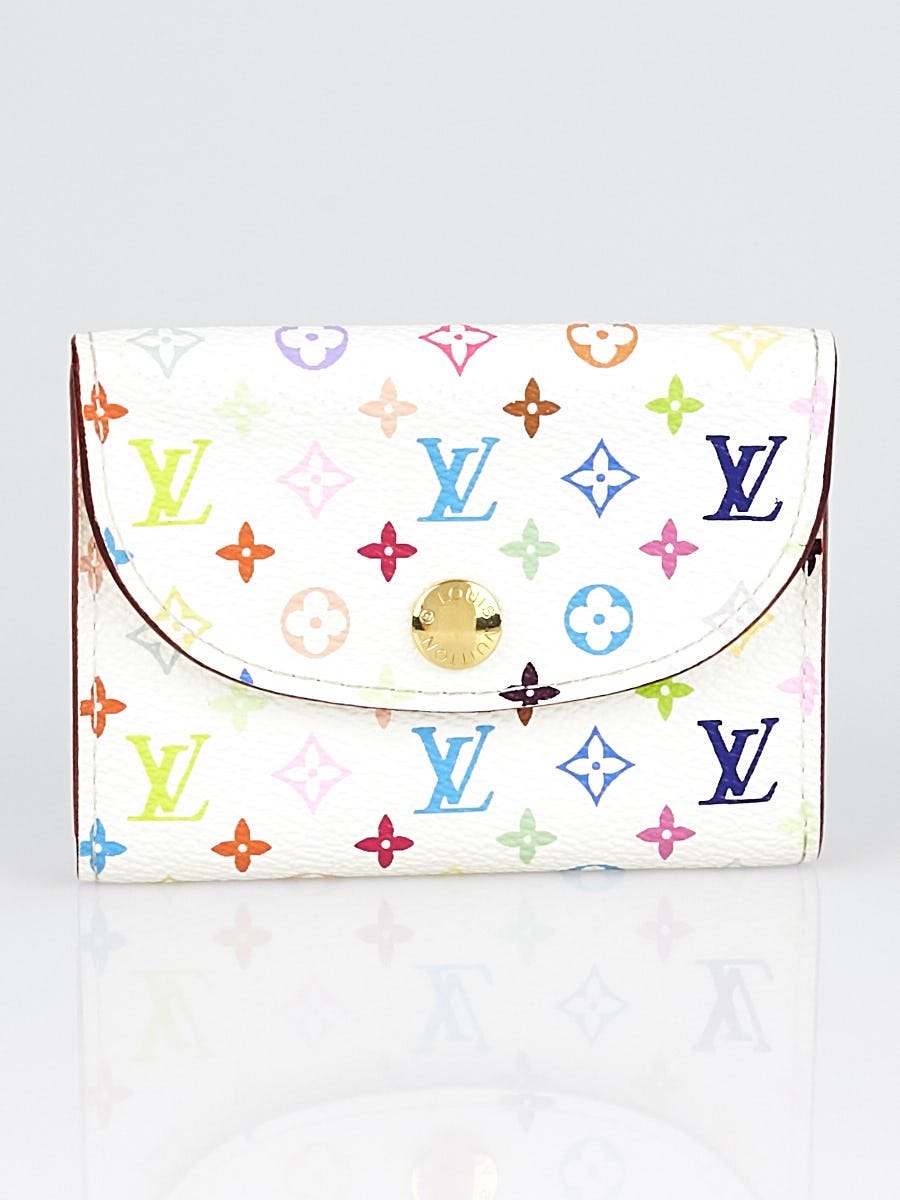 Louis Vuitton White Monogram Multicolore Visite Business Card Holder -  Yoogi's Closet