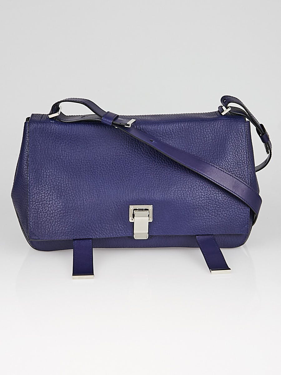 Proenza Schouler Navy Pebbled Leather Courier Bag Yoogi s Closet