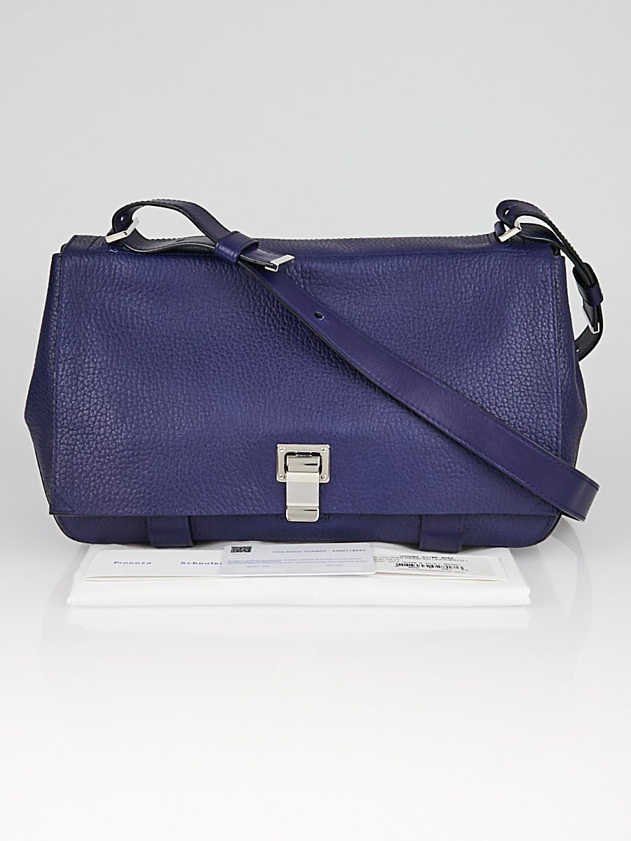 Proenza Schouler Navy Pebbled Leather Courier Bag Yoogi s Closet