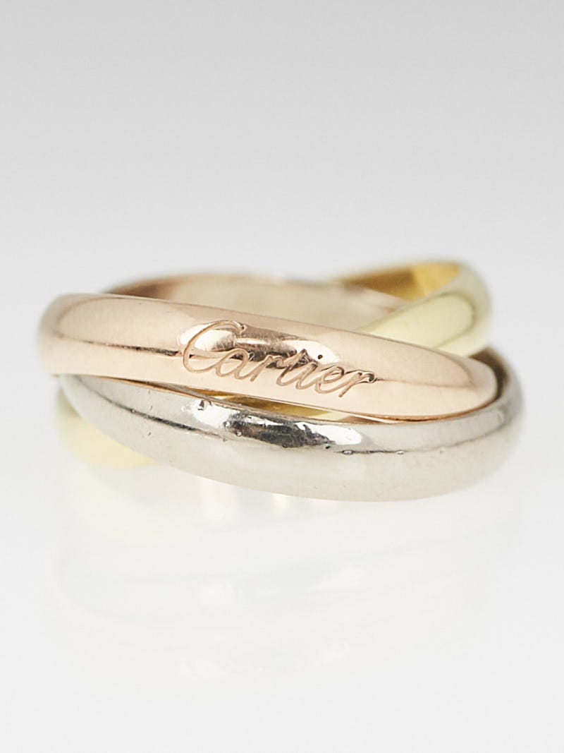 Cartier 18k Tri-Gold Trinity de Carter Ring Size 6/52 - Yoogi's Closet