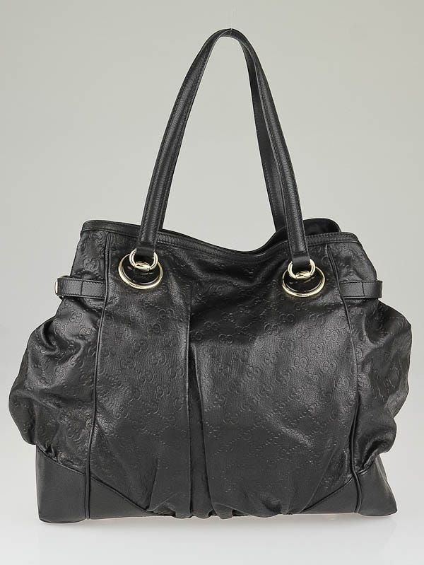 Gucci Black Guccissima Leather Full Moon Large Tote Bag