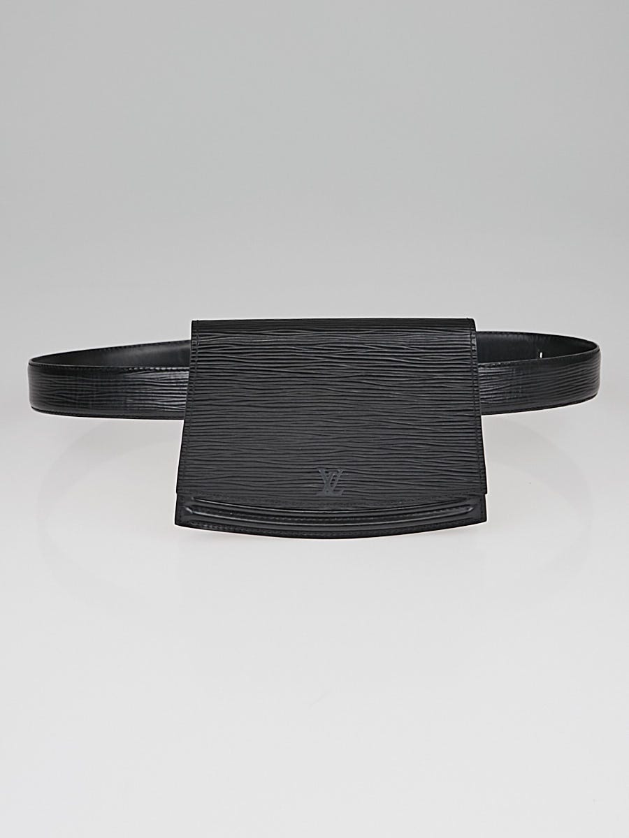 Shape leather belt Louis Vuitton Black size L International in