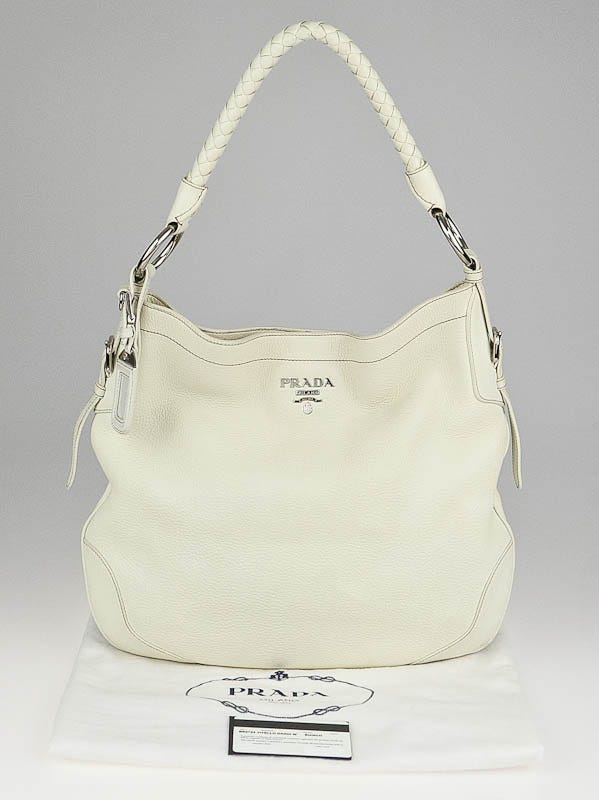 国内発送プラダジップ Viteo Daino Prada Caffe Vitello Daino Leather Zip Tote Bag BL0805