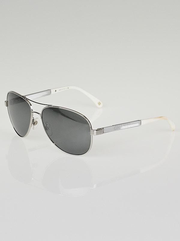 Chanel Silver Frame Mirror Tint Aviator Sunglasses-4179
