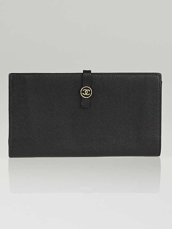Chanel Black Leather CC Continental Long Wallet