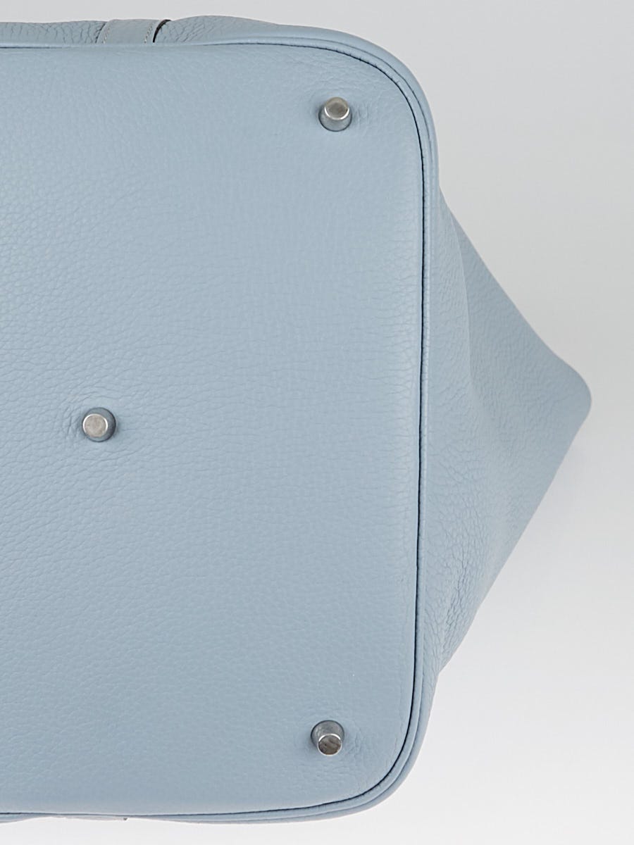 Hermes 26cm Blue Lin Clemence Leather Picotin Lock GM Bag - Yoogi's Closet