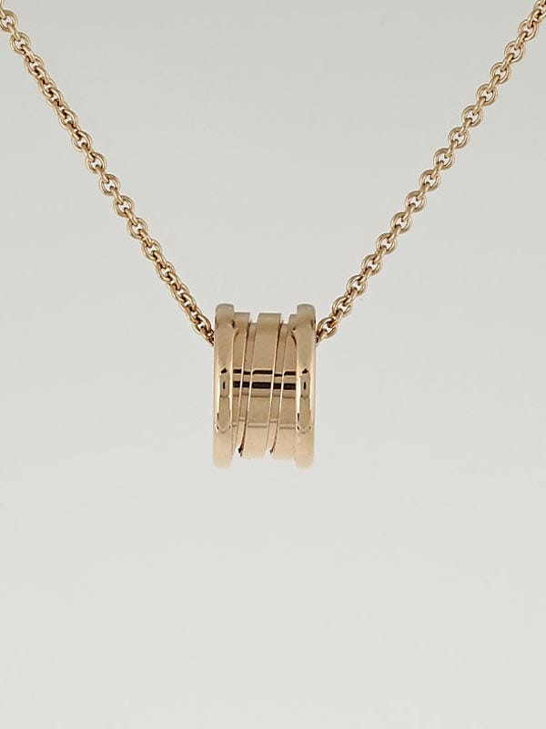 Bvlgari 18k Pink Gold B.Zero1 Small Pendant Necklace