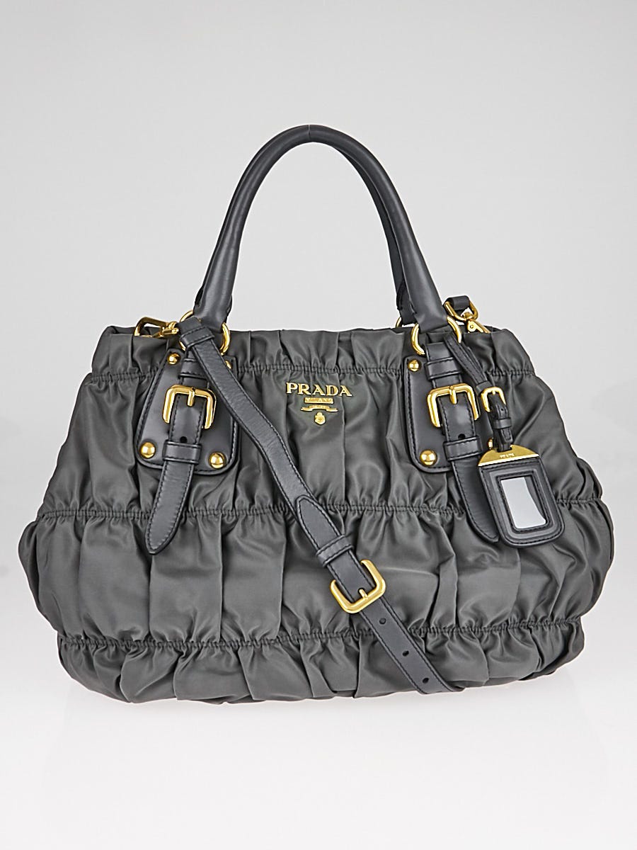 Prada Tessuto Nylon Gauffre Ruched Shoulder Bag at Jill's Consignment