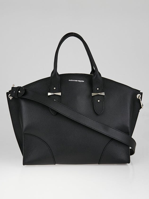 Alexander McQueen Black Pebbled Leather Legend Tote Bag