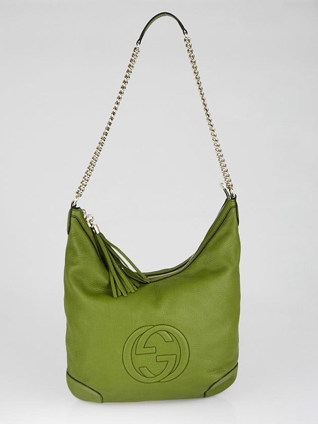 Gucci Green Leather Soho Chain Shoulder Bag