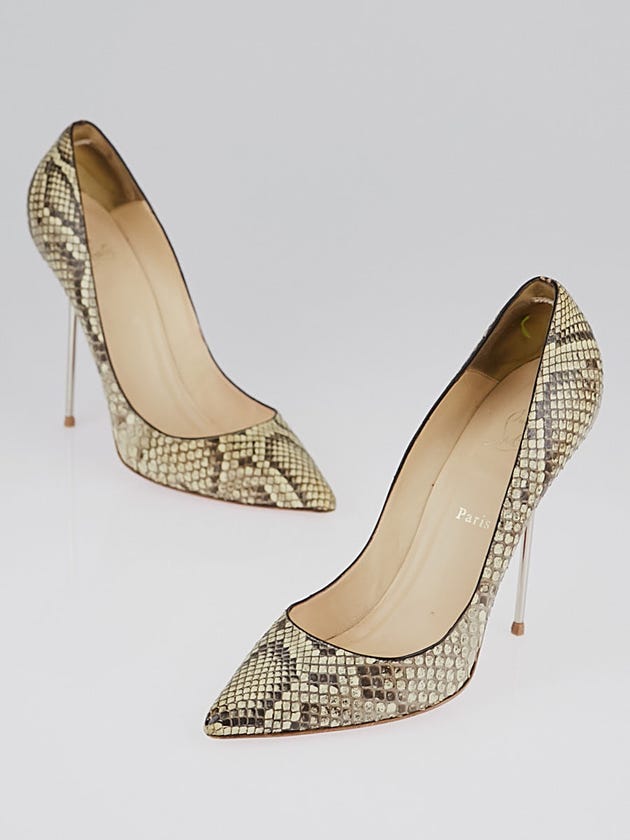 Christian Louboutin Beige Python Pointed Toe Pumps Size 11.5/42