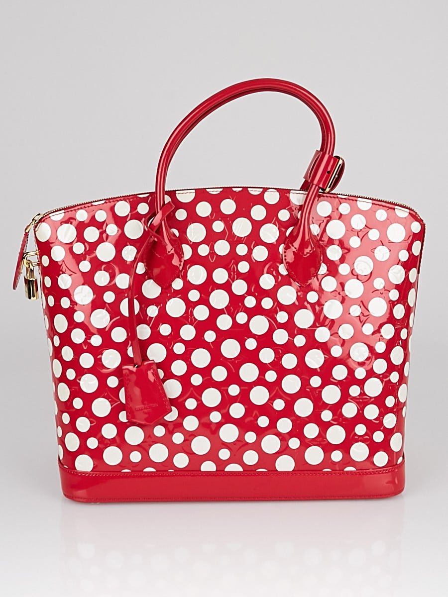 Louis Vuitton Red/Black Nylon Fabric Monogram Lockit Vertical Yayoi Kusama  Dots Infinity MM Top Handle Bag Louis Vuitton
