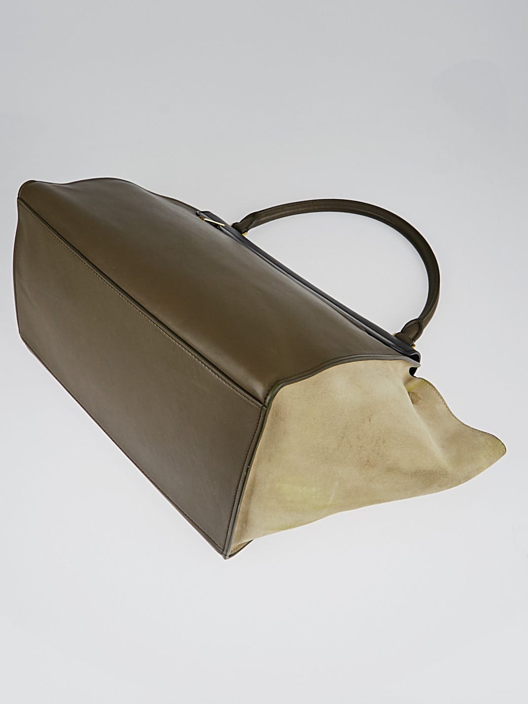 Celine Tri Color Leather/Suede Large Trapeze Bag - Yoogi's Closet
