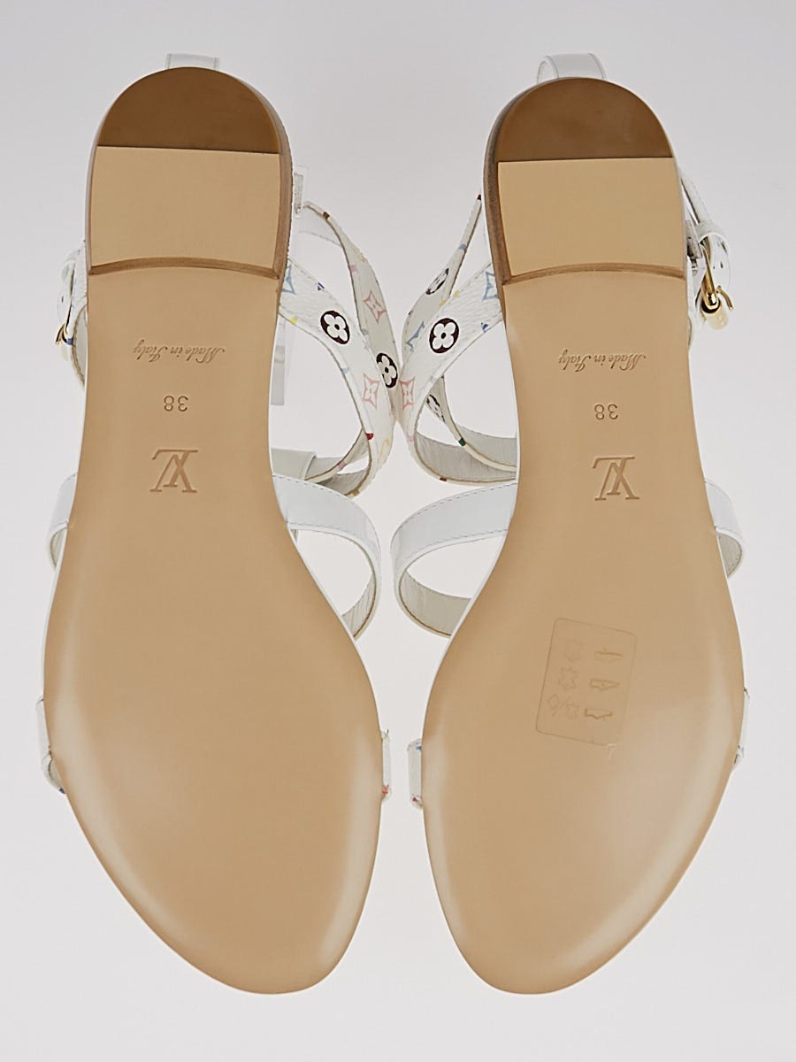 Louis Vuitton White Multicolore Gladiator Sandals Size 7.5/38 - Yoogi's  Closet