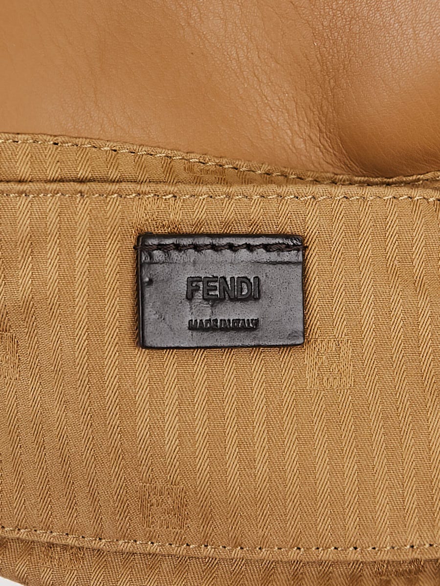 Fendi Tan Leather Fendista Pochette Crossbody Bag 8M0276