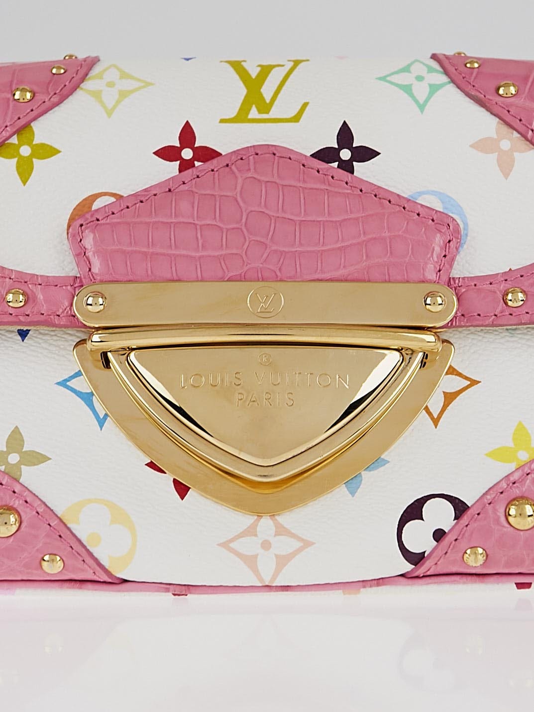 Louis Vuitton Limited Edition Pink Alligator White Monogram Multicolore  Marilyn Bag - Yoogi's Closet