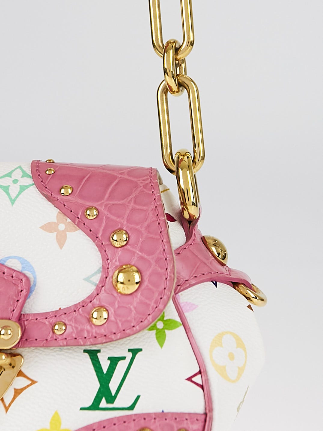 A LIMITED EDITION PINK ALLIGATOR MONOGRAM MULTICOLORE MARILYN