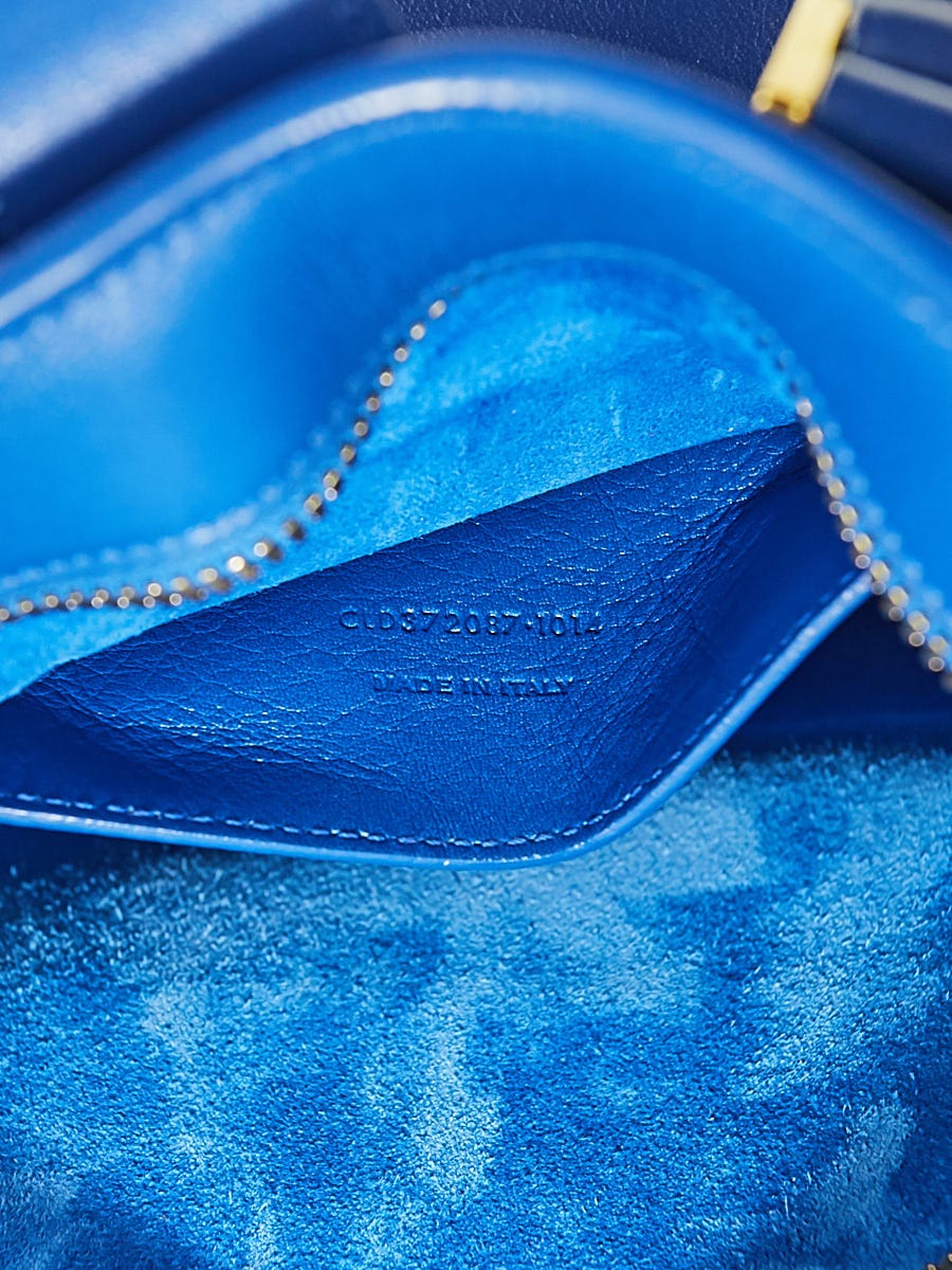 Saint Laurent Navy Blue Calfskin Leather Small Monogram Cabas Bag - Yoogi's  Closet