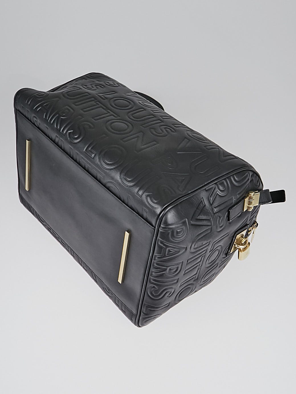 Louis Vuitton Limited Edition Black Embossed Leather Speedy Cube 30 Bag -  Yoogi's Closet