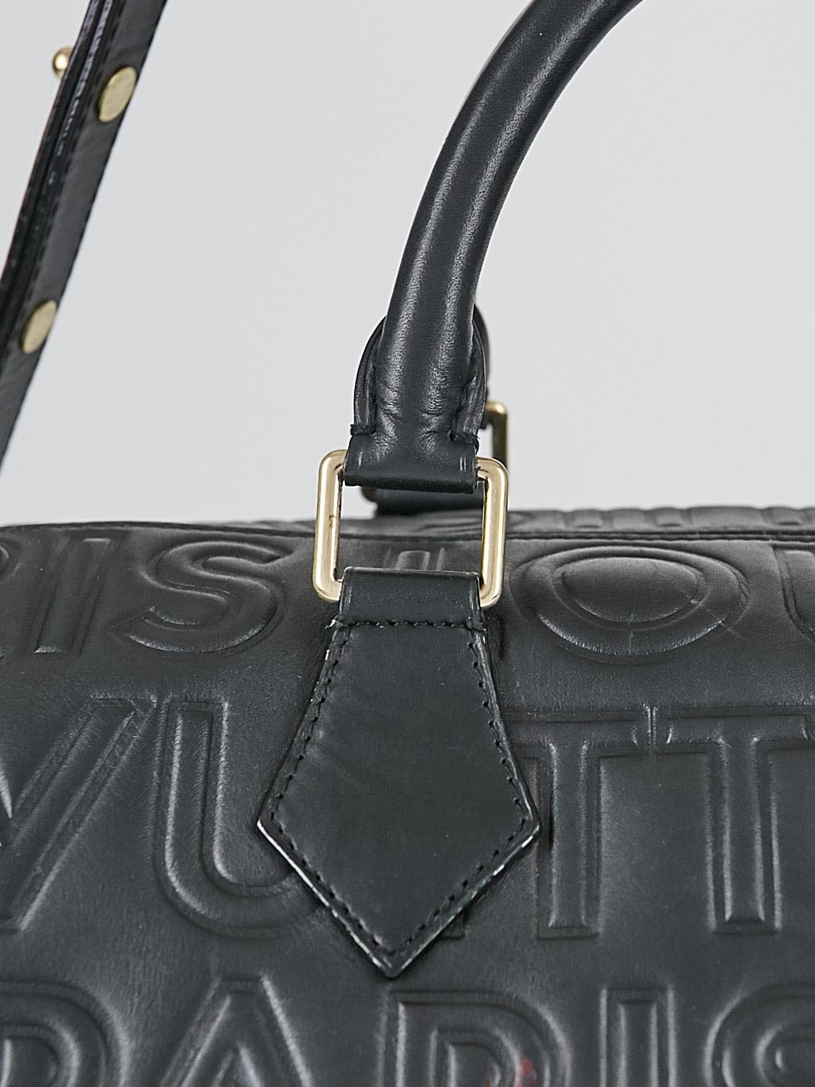 Louis Vuitton Limited Edition Black Monogram Paris Embossed Leather Speedy  Cube 30 Bag w/o Strap - Yoogi's Closet
