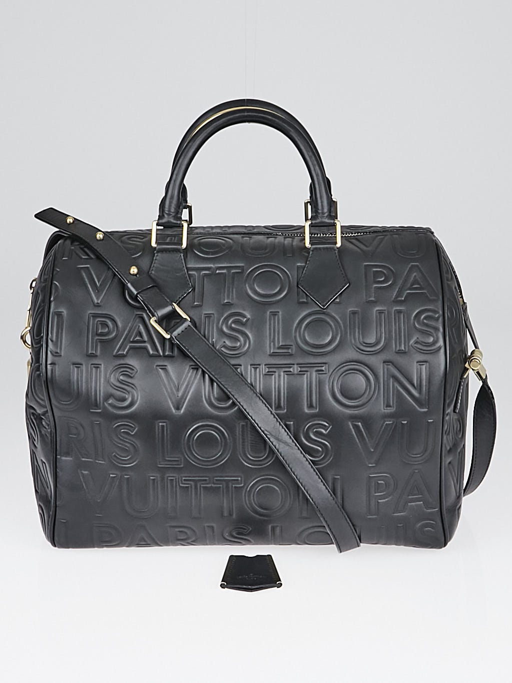Louis Vuitton Limited Edition Black Monogram Paris Embossed