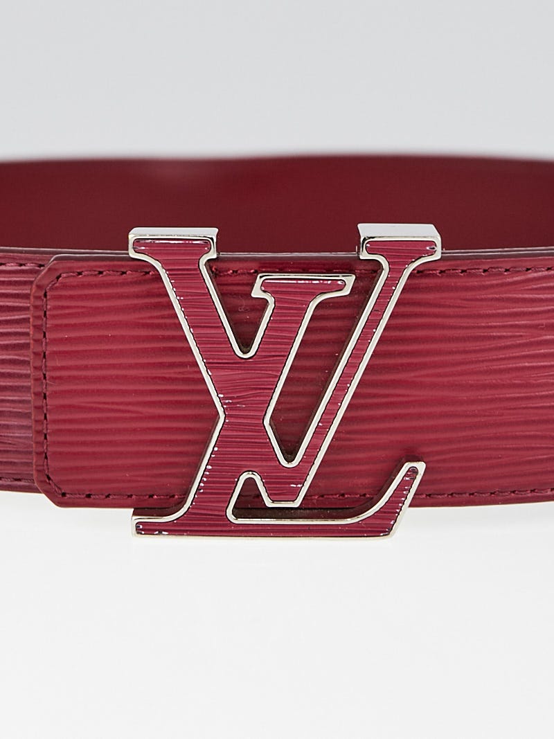 AUTH LOUIS VUITTON INITIALS RED EPI LEATHER BELT SIZE 75/30 NEW 40