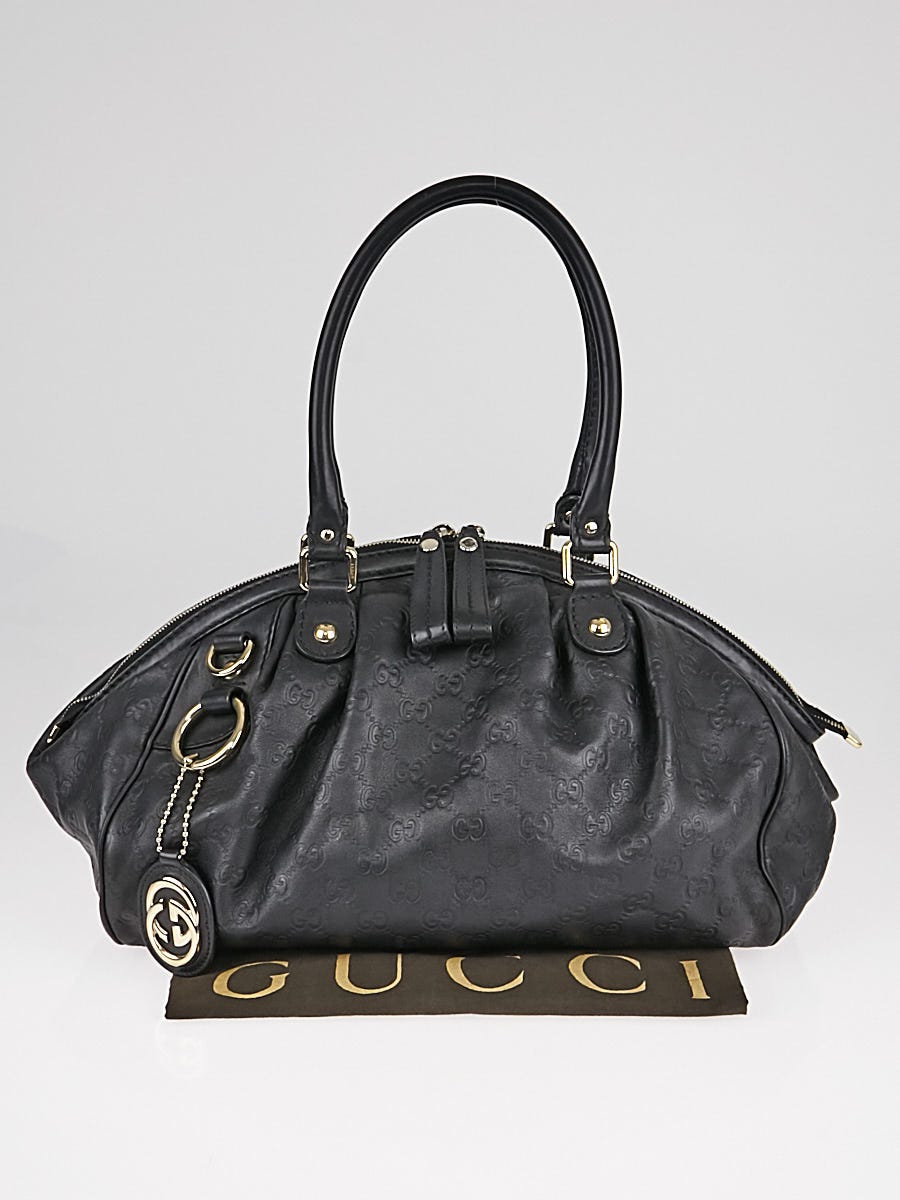 Gucci Black Guccissima Leather Sukey Boston Bag Yoogi s Closet