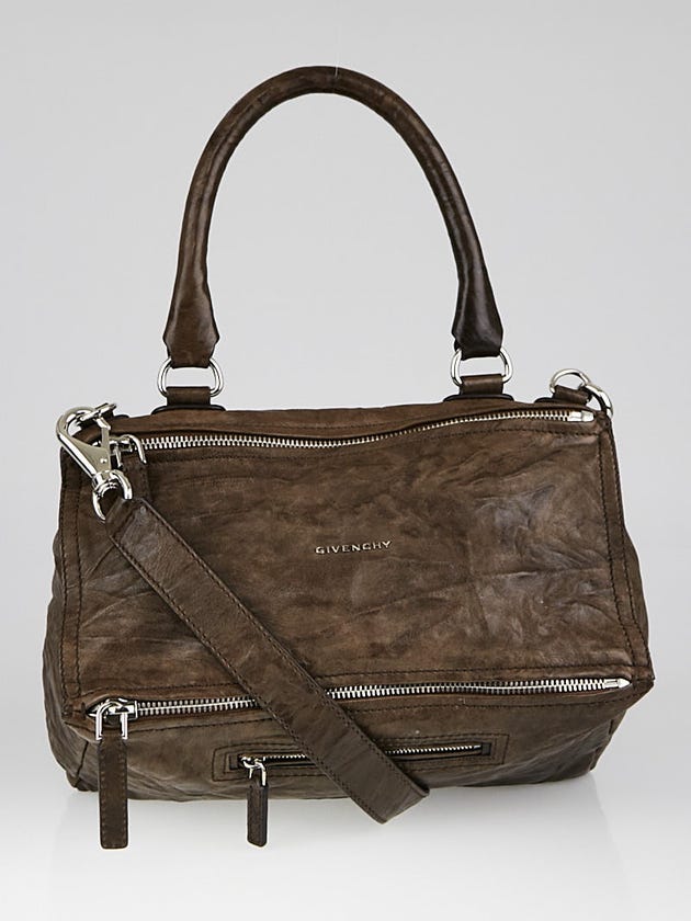 Givenchy Brown Leather Medium Pepe Pandora  Bag