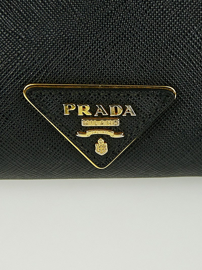 Prada East-West Frame Saffiano Leather Clutch Bag Red