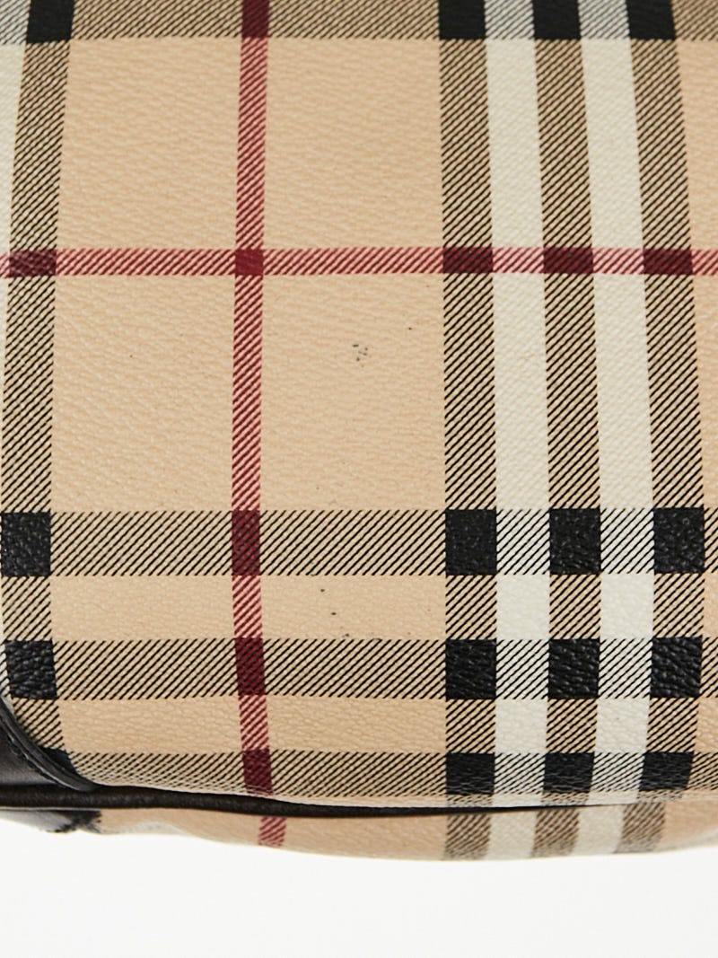 Burberry Haymarket Check Coated Canvas And Leather Medium Willenmore Hobo  at 1stDibs