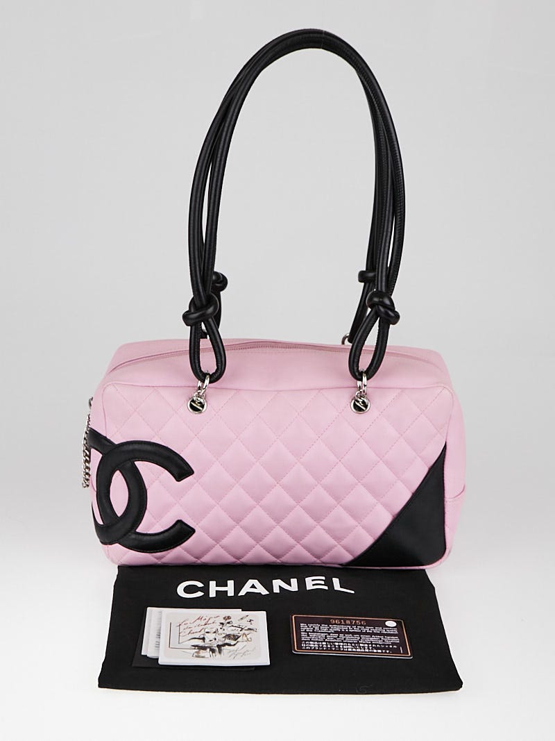 Chanel Pink/Black Quilted Leather Cambon Ligne Bowler Tote Bag - Yoogi's  Closet