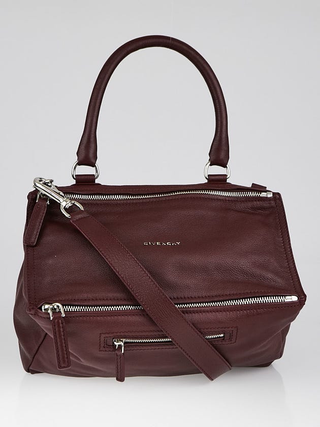 Givenchy Bordeaux Sugar Goatskin Leather Medium Pandora Bag