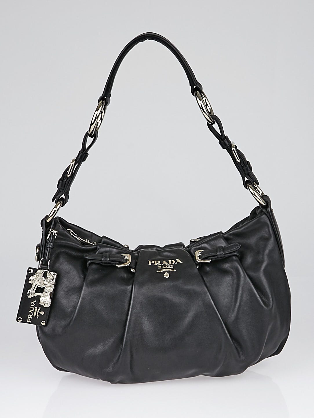 Calf leather shoulder bag prada best sale