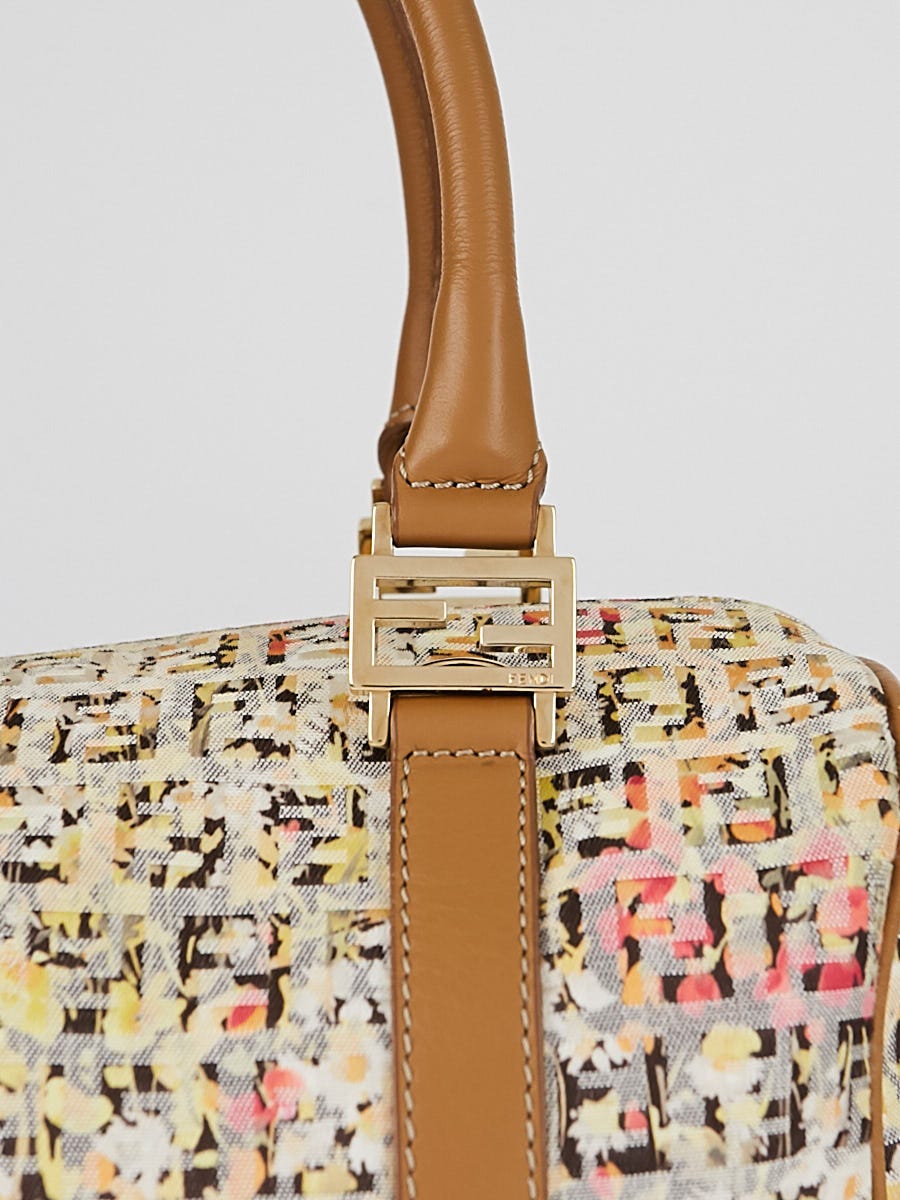 Fendi Multicolor Floral Zucca Forever Canvas Bauletto Boston