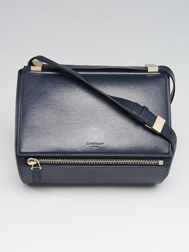 Givenchy Pandora Blue Grained Leather Pandora Box Medium Shoulder Bag
