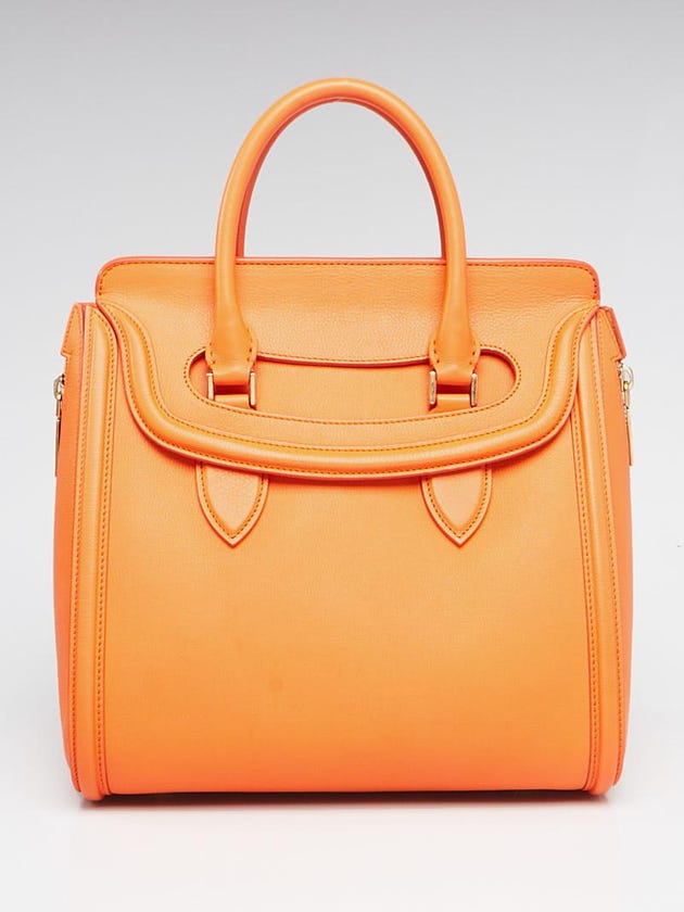 Alexander McQueen Orange Leather Heroine Satchel Bag