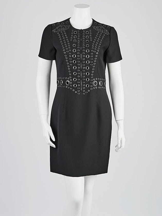 Givenchy Black Polyester Grommet Dress Size 8/42