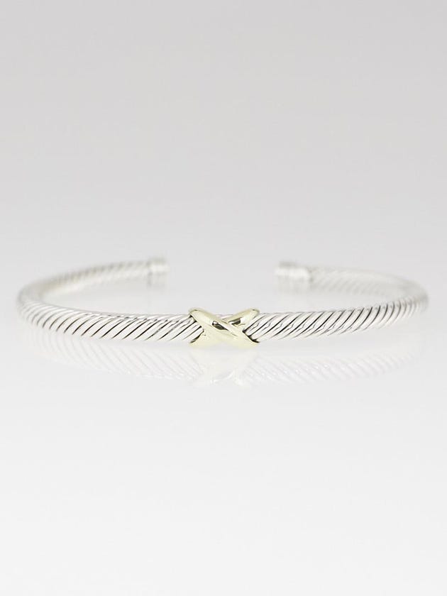 David Yurman 5mm Sterling Silver and 18k Gold Cable Crossover X Bracelet
